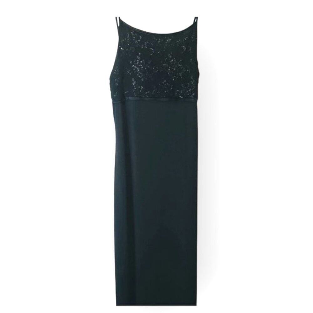 Vintage BYER TOO! Women's Long black stretchy dress SZ S